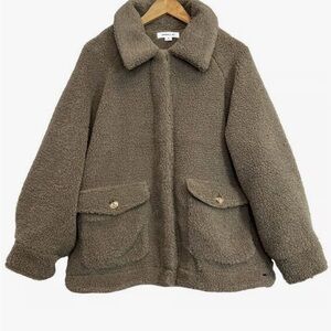 O'Neill Makenna Solid Pile Fleece Jacket Taupe Size Medium